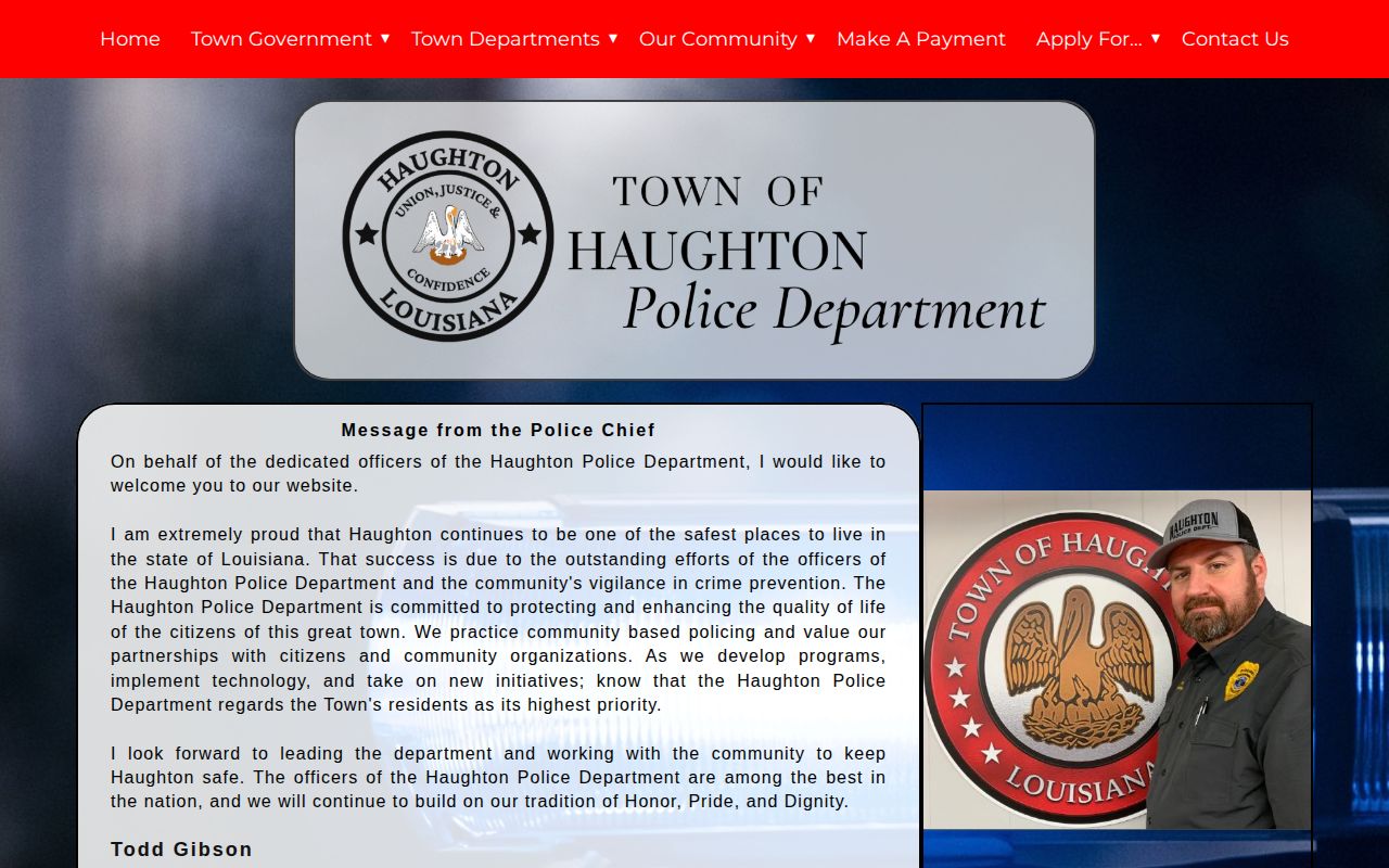 Haughton Police Division arrest records page
