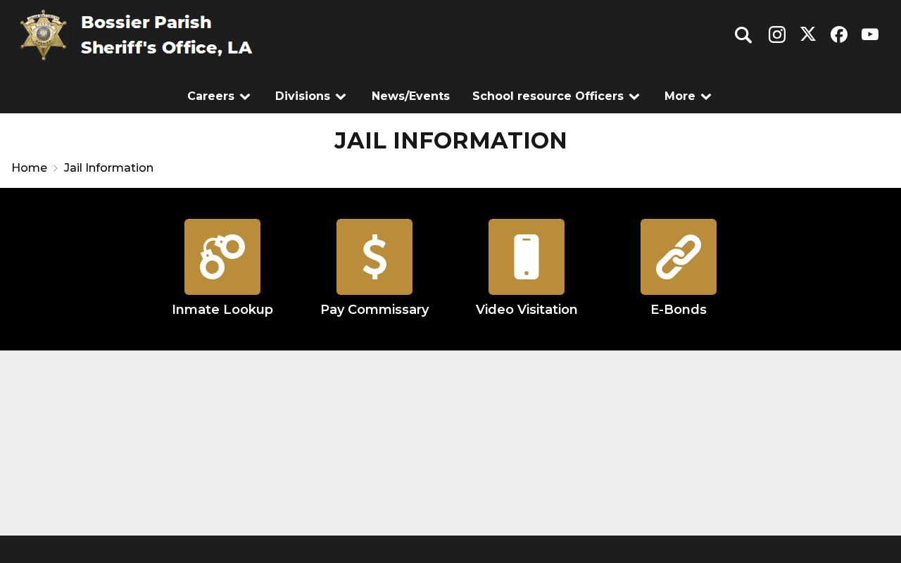 Bossier Sheriff jail information hub
